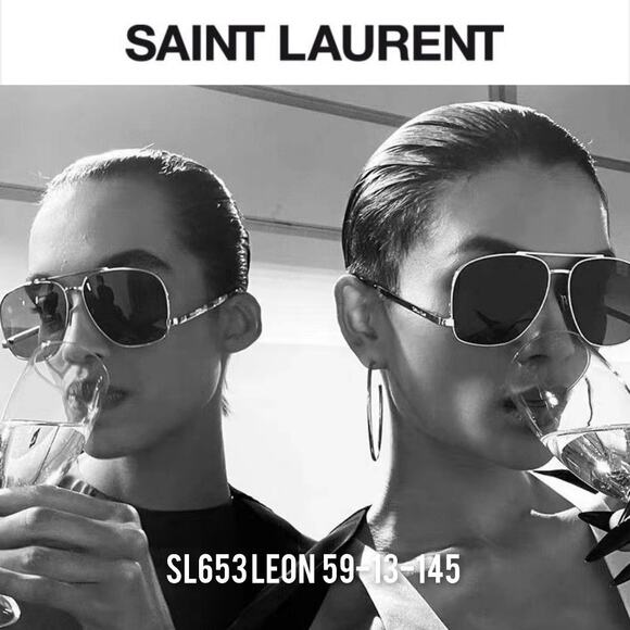 NEW Saint Laurent SL653 Leon Oversized Sunglasses in Black - Picture 1 of 7